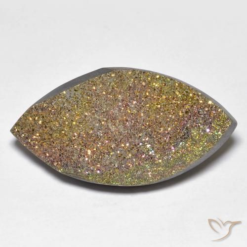 14.45ct Natural Multicolor Pirita arcoiris, Marquesa, Opaco