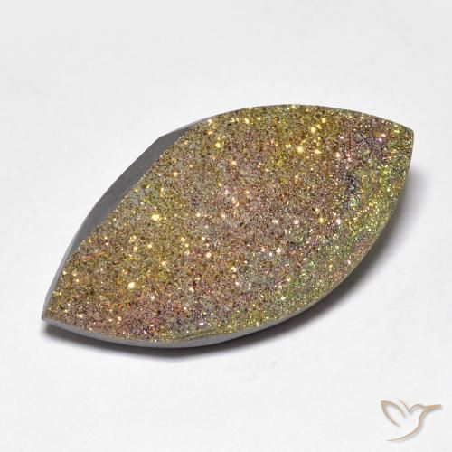 Pirita arcoiris Multicolor natural de 14.45 ct, Marquesa, Opaco