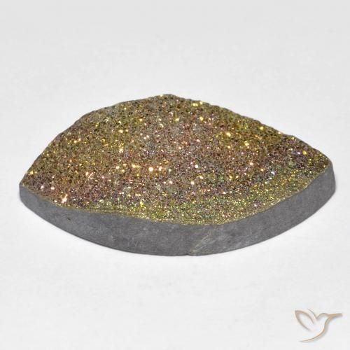 Pirita arcoiris Multicolor natural de 14.45 ct, Marquesa, Opaco