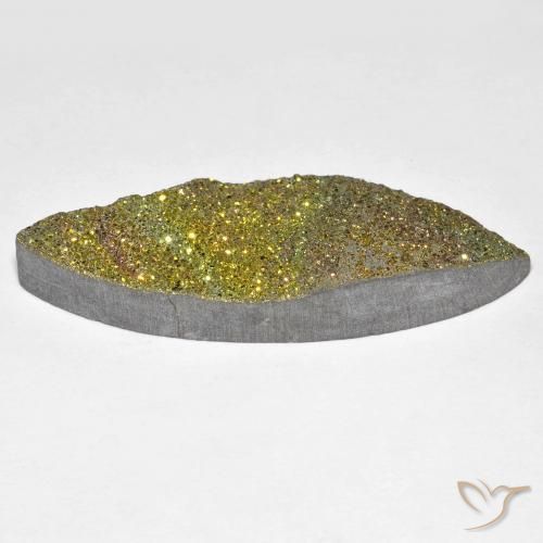 Pirita arcoiris Multicolor natural de 25.96 ct, Marquesa, Opaco