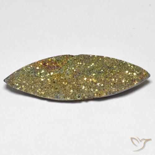 9.73ct Natural Multicolor Pirita arcoiris, Marquesa, Opaco