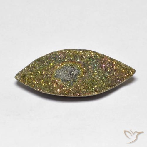 5.48ct Natural Multicolor Pirita arcoiris, Marquesa, Opaco