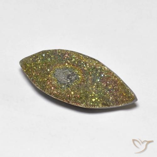 Pirita arcoiris Multicolor natural de 5.48 ct, Marquesa, Opaco