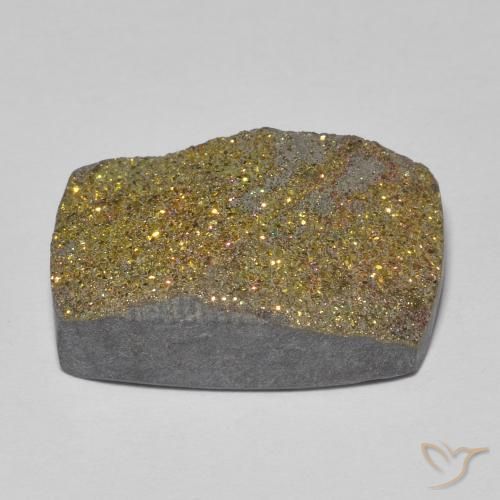 Pirita arcoiris Multicolor natural de 12.24 ct, Corte Baguette, Opaco