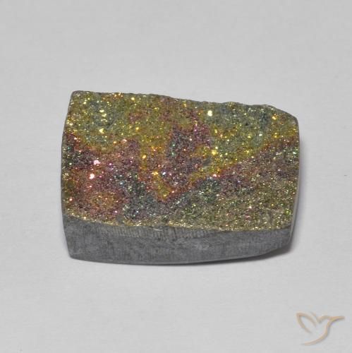 Pirita arcoiris Multicolor natural de 6.51 ct, Corte Baguette, Opaco