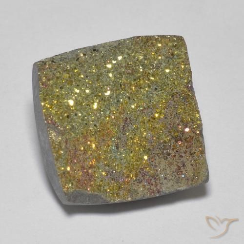 Pirita arcoiris Multicolor natural de 6.15 ct, Cuadrado, Opaco