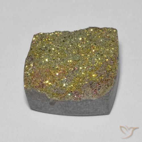Pirita arcoiris Multicolor natural de 6.15 ct, Cuadrado, Opaco