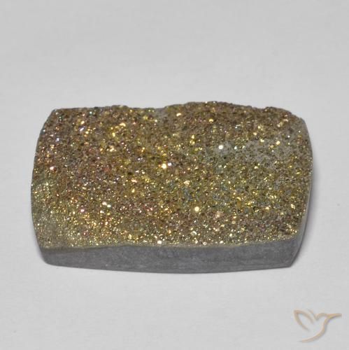 Pirita arcoíris multicolor natural de 11,29 ct, baguette, opaco