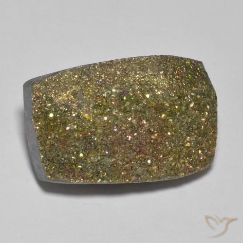 Pirita arcoiris Multicolor natural de 13.67 ct, Corte Baguette, Opaco