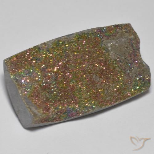 Pirita arcoiris Multicolor natural de 27.21 ct, Corte Baguette, Opaco