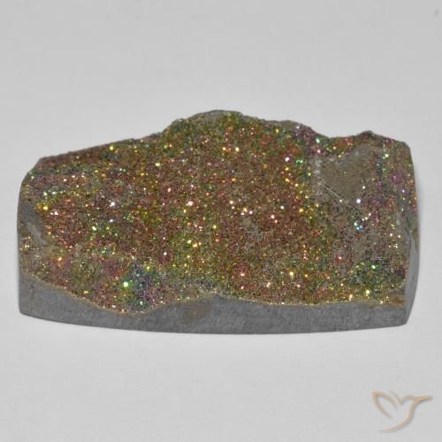 Pirita arcoiris Multicolor natural de 27.21 ct, Corte Baguette, Opaco