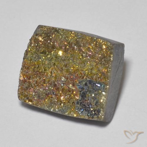Pirita arcoiris Multicolor natural de 5.14 ct, Cuadrado, Opaco