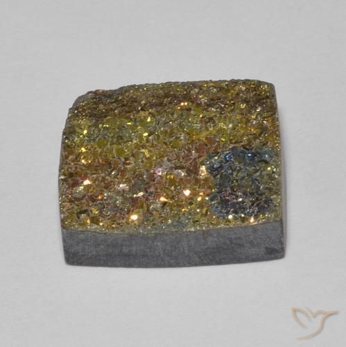 Pirita arcoiris Multicolor natural de 5.14 ct, Cuadrado, Opaco