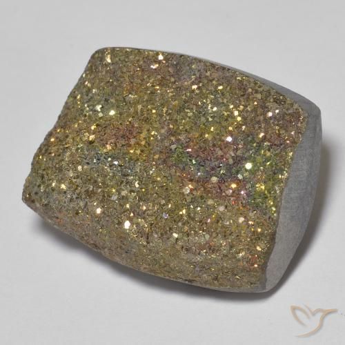 Pirita arcoiris Multicolor natural de 19.99 ct, Corte Baguette, Opaco