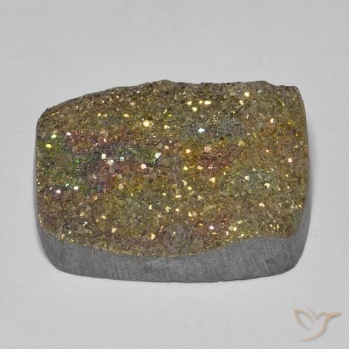 Pirita arcoiris Multicolor natural de 19.99 ct, Corte Baguette, Opaco
