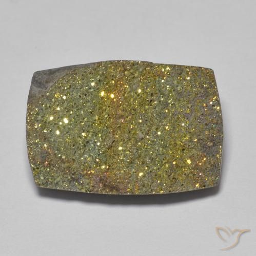 11.13ct Natural Multicolor Pirita arcoiris, Corte Baguette, Opaco