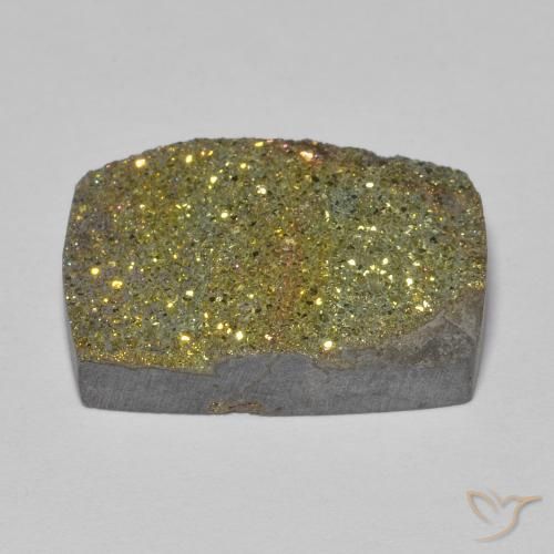 Pirita arcoiris Multicolor natural de 11.13 ct, Corte Baguette, Opaco