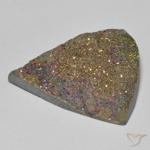 Pirita arcoiris Multicolor natural de 12.38 ct, Trillón, Opaco