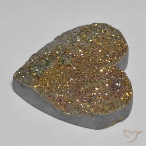 Pirita arcoiris Multicolor natural de 23.12 ct, Corazón, Opaco
