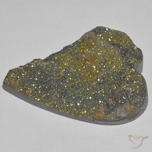 Pirita arcoiris Multicolor natural de 37.39 ct, Corazón, Opaco