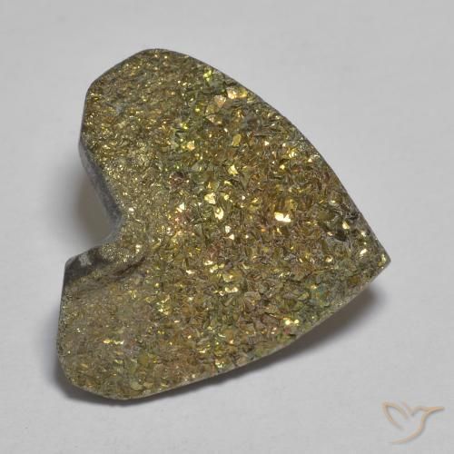 Pirita arcoiris Multicolor natural de 12.01 ct, Corazón, Opaco