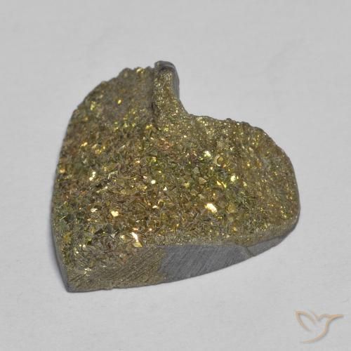 Pirita arcoiris Multicolor natural de 12.01 ct, Corazón, Opaco