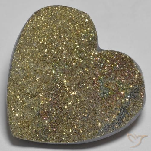 Pirita arcoiris Multicolor natural de 29.66 ct, Corazón, Opaco