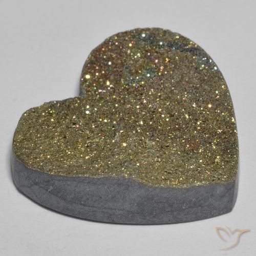 Pirita arcoiris Multicolor natural de 29.66 ct, Corazón, Opaco