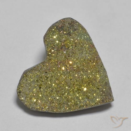 9.00ct Natural Multicolor Pirita arcoiris, Corazón, Opaco