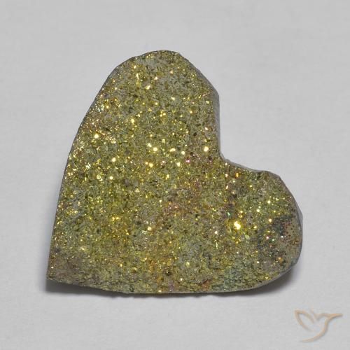 Pirita arcoiris Multicolor natural de 9.00 ct, Corazón, Opaco