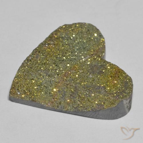 Pirita arcoiris Multicolor natural de 18.98 ct, Corazón, Opaco