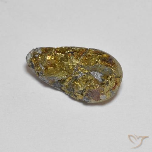 Pirita arcoíris multicolor natural de 4,97 ct, forma elegante, opaco