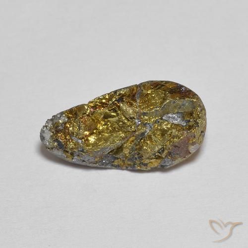 Pirita arcoíris multicolor natural de 4,97 ct, forma elegante, opaco