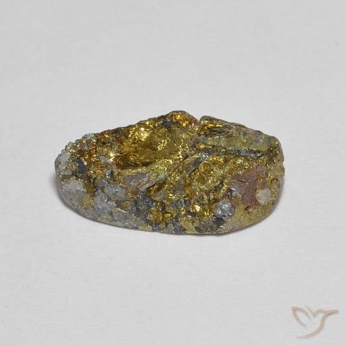 Pirita arcoíris multicolor natural de 4,97 ct, forma elegante, opaco