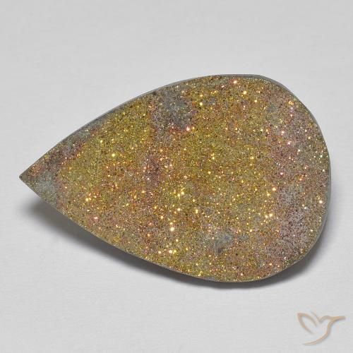 13.57ct Natural Multicolor Pirita arcoiris, En forma de pera, Opaco