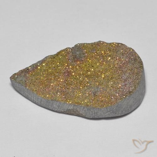 Pirita arcoiris Multicolor natural de 13.57 ct, En forma de pera, Opaco
