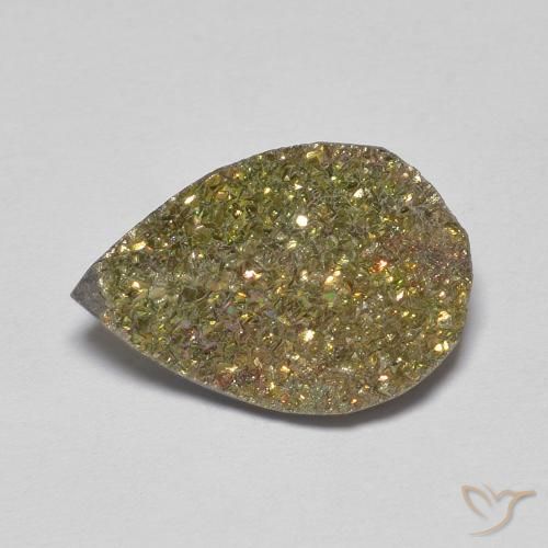 4.77ct Natural Multicolor Pirita arcoiris, En forma de pera, Opaco