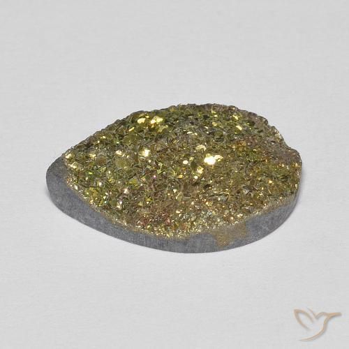 Pirita arcoiris Multicolor natural de 4.77 ct, En forma de pera, Opaco