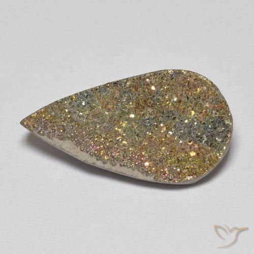 8.68ct Natural Multicolor Pirita arcoiris, En forma de pera, Opaco