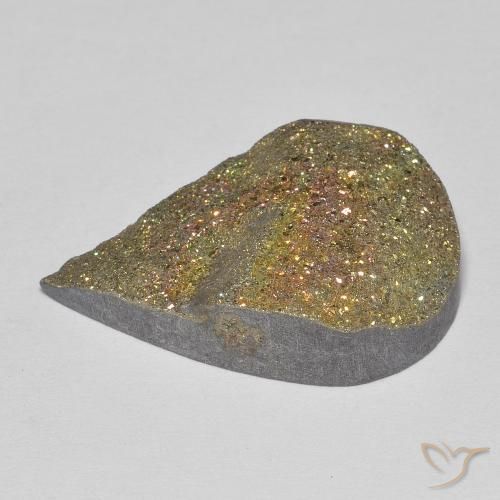 Pirita arcoiris Multicolor natural de 14.54 ct, En forma de pera, Opaco