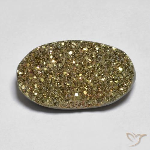 10.10ct Natural Multicolor Pirita arcoiris, Ovalada, Opaco