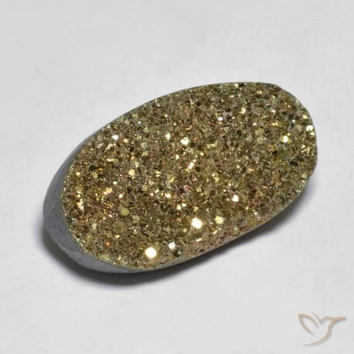 Pirita arcoiris Multicolor natural de 10.10 ct, Ovalada, Opaco