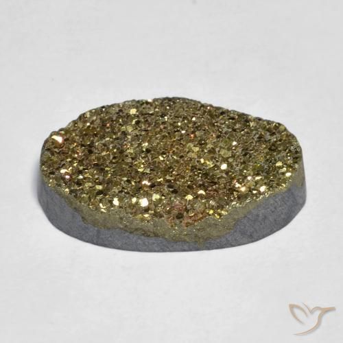 Pirita arcoiris Multicolor natural de 10.10 ct, Ovalada, Opaco