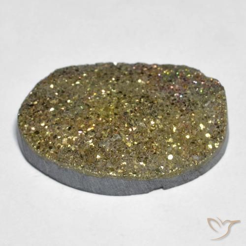 Pirita arcoiris Multicolor natural de 19.53 ct, Ovalada, Opaco