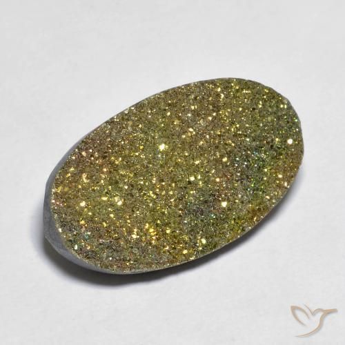 Pirita arcoiris Multicolor natural de 10.83 ct, Ovalada, Opaco