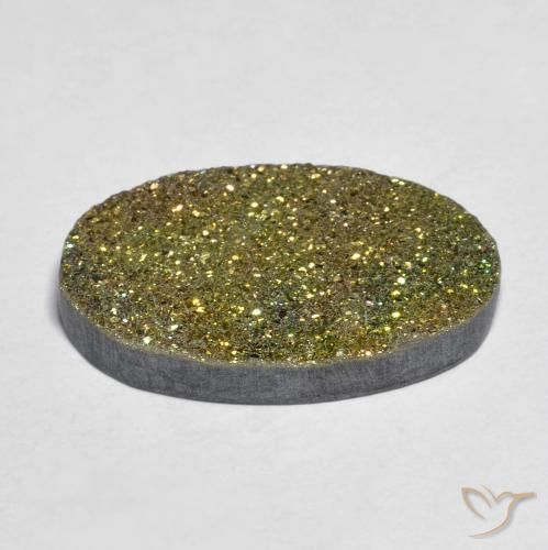 Pirita arcoiris Multicolor natural de 10.83 ct, Ovalada, Opaco
