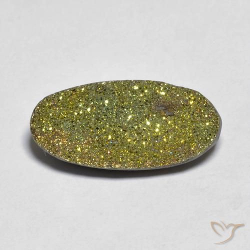 Pirita arcoiris Multicolor natural de 5.50 ct, Ovalada, Opaco