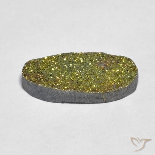 Pirita arcoiris Multicolor natural de 5.50 ct, Ovalada, Opaco