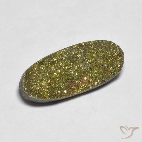 7.24ct Natural Multicolor Pirita arcoiris, Ovalada, Opaco