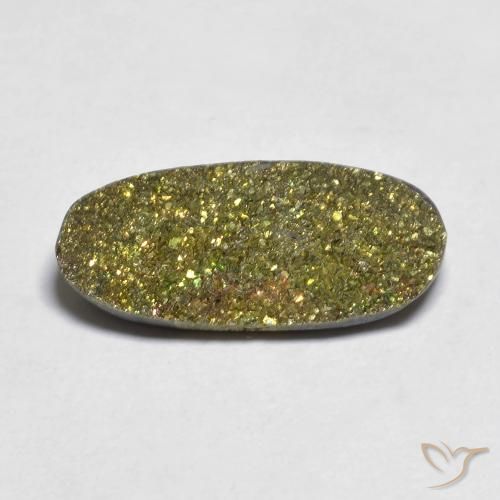 Pirita arcoiris Multicolor natural de 7.24 ct, Ovalada, Opaco